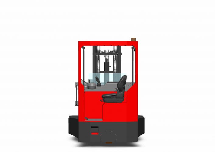 Rückseite des DIMOS Schubmaststaplers